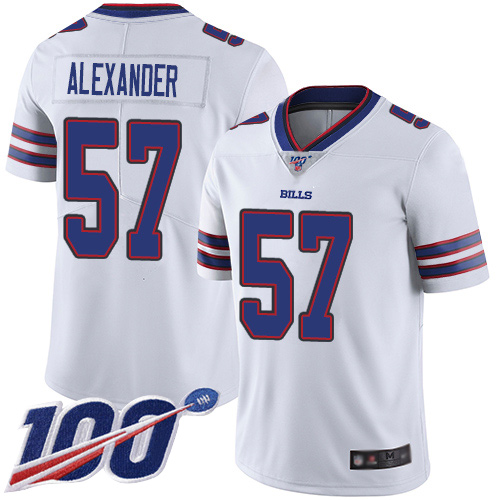 Men Buffalo Bills #57 Lorenzo Alexander White Vapor Untouchable Limited Player 100th Season NFL Jersey